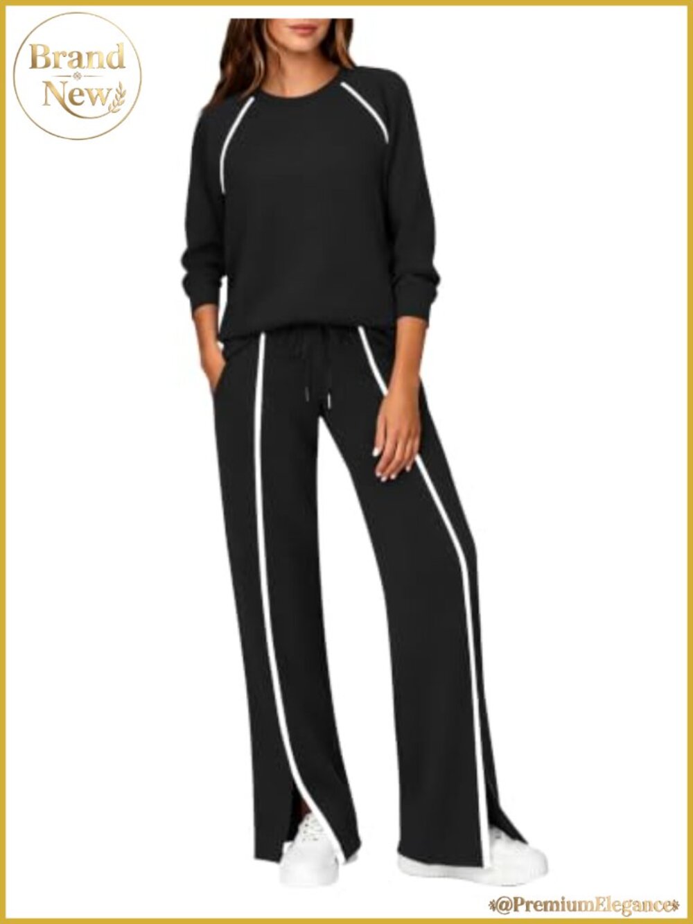 LOMON Women's 2 Piece Lounge Set Wide Leg Pants Travel Outfit